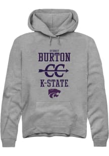 Sydney Burton Rally Mens Graphite K-State Wildcats NIL Sport Icon Hooded Sweatshirt