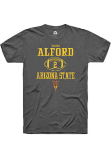 Xavion Alford  Arizona State Sun Devils Dark Grey Rally NIL Sport Icon Short Sleeve T Shirt