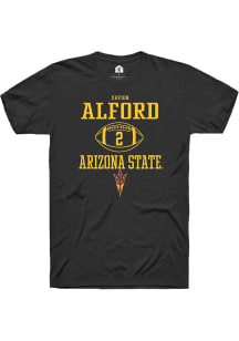 Xavion Alford  Arizona State Sun Devils Black Rally NIL Sport Icon Short Sleeve T Shirt