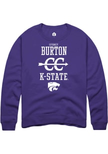 Sydney Burton Rally Mens Purple K-State Wildcats NIL Sport Icon Crew Sweatshirt