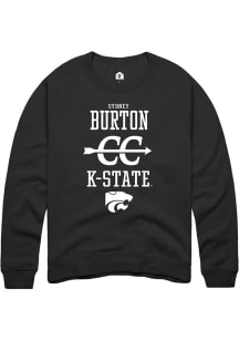 Sydney Burton Rally Mens Black K-State Wildcats NIL Sport Icon Crew Sweatshirt