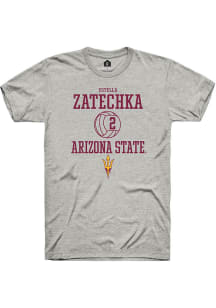 Estella Zatechka  Arizona State Sun Devils Ash Rally NIL Sport Icon Short Sleeve T Shirt