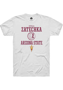 Estella Zatechka  Arizona State Sun Devils White Rally NIL Sport Icon Short Sleeve T Shirt