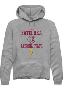 Estella Zatechka  Rally Arizona State Sun Devils Mens Grey NIL Sport Icon Long Sleeve Hoodie