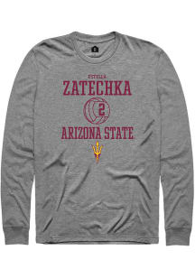 Estella Zatechka  Arizona State Sun Devils Grey Rally NIL Sport Icon Long Sleeve T Shirt