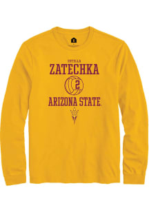 Estella Zatechka  Arizona State Sun Devils Gold Rally NIL Sport Icon Long Sleeve T Shirt