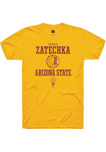 Estella Zatechka  Arizona State Sun Devils Gold Rally NIL Sport Icon Short Sleeve T Shirt