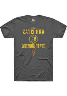 Estella Zatechka  Arizona State Sun Devils Dark Grey Rally NIL Sport Icon Short Sleeve T Shirt