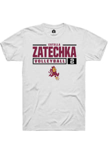 Estella Zatechka  Arizona State Sun Devils White Rally NIL Stacked Box Short Sleeve T Shirt