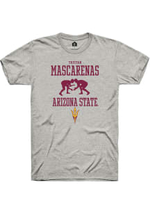 Tristan Mascarenas  Arizona State Sun Devils Ash Rally NIL Sport Icon Short Sleeve T Shirt