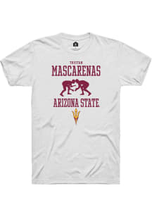 Tristan Mascarenas  Arizona State Sun Devils White Rally NIL Sport Icon Short Sleeve T Shirt