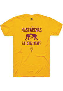Tristan Mascarenas  Arizona State Sun Devils Gold Rally NIL Sport Icon Short Sleeve T Shirt