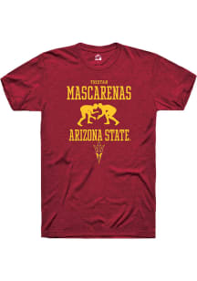 Tristan Mascarenas  Arizona State Sun Devils Maroon Rally NIL Sport Icon Short Sleeve T Shirt