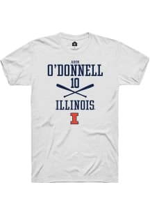 Aden O'Donnell  Illinois Fighting Illini White Rally NIL Sport Icon Short Sleeve T Shirt