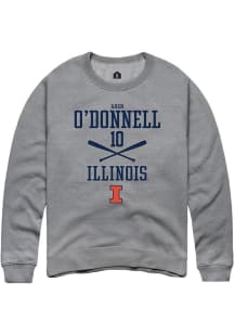 Aden O'Donnell Rally Mens Graphite Illinois Fighting Illini NIL Sport Icon Crew Sweatshirt