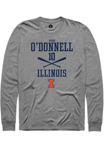 Aden O'Donnell  Illinois Fighting Illini Graphite Rally NIL Sport Icon Long Sleeve T Shirt