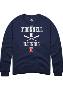 Aden O'Donnell Rally Mens Navy Blue Illinois Fighting Illini NIL Sport Icon Crew Sweatshirt