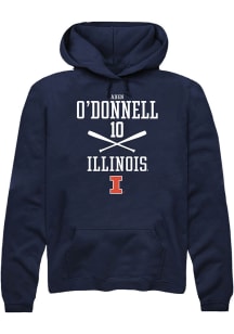 Aden O'Donnell Rally Mens Navy Blue Illinois Fighting Illini NIL Sport Icon Hooded Sweatshirt