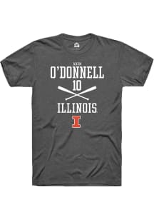 Aden O'Donnell  Illinois Fighting Illini Dark Grey Rally NIL Sport Icon Short Sleeve T Shirt