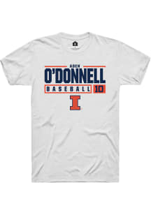 Aden O'Donnell  Illinois Fighting Illini White Rally NIL Stacked Box Short Sleeve T Shirt