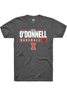 Aden O'Donnell  Illinois Fighting Illini Grey Rally NIL Stacked Box Short Sleeve T Shirt