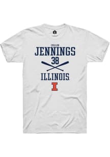 Collin Jennings White Illinois Fighting Illini NIL Sport Icon Short Sleeve T Shirt