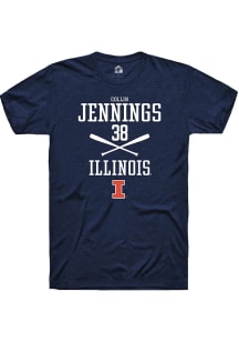 Collin Jennings Navy Blue Illinois Fighting Illini NIL Sport Icon Short Sleeve T Shirt