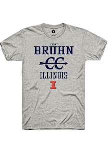 Mabry Bruhn  Illinois Fighting Illini Ash Rally NIL Sport Icon Short Sleeve T Shirt