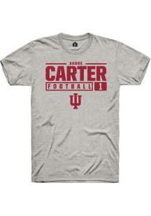 Andre Carter  Indiana Hoosiers Ash Rally NIL Stacked Box Short Sleeve T Shirt