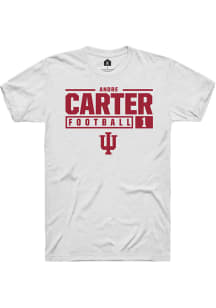 Andre Carter  Indiana Hoosiers White Rally NIL Stacked Box Short Sleeve T Shirt