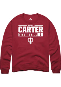 Andre Carter  Rally Indiana Hoosiers Mens Red NIL Stacked Box Long Sleeve Crew Sweatshirt