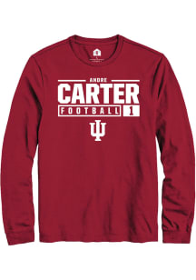 Andre Carter  Indiana Hoosiers Red Rally NIL Stacked Box Long Sleeve T Shirt