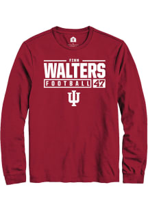 Finn Walters  Indiana Hoosiers Red Rally NIL Stacked Box Long Sleeve T Shirt