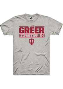 Jack Greer  Indiana Hoosiers Ash Rally NIL Stacked Box Short Sleeve T Shirt