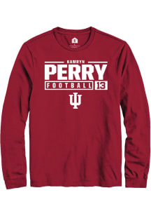 Kamryn Perry  Indiana Hoosiers Red Rally NIL Stacked Box Long Sleeve T Shirt