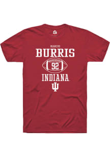 Marcus Burris  Indiana Hoosiers Red Rally NIL Sport Icon Short Sleeve T Shirt