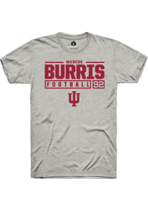 Marcus Burris  Indiana Hoosiers Ash Rally NIL Stacked Box Short Sleeve T Shirt