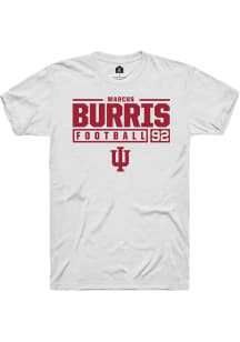 Marcus Burris  Indiana Hoosiers White Rally NIL Stacked Box Short Sleeve T Shirt