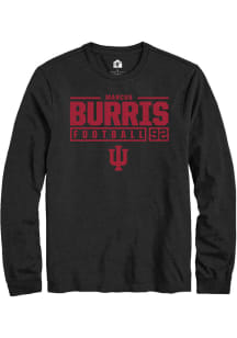 Marcus Burris  Indiana Hoosiers Black Rally NIL Stacked Box Long Sleeve T Shirt