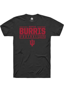 Marcus Burris  Indiana Hoosiers Black Rally NIL Stacked Box Short Sleeve T Shirt