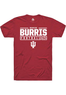 Marcus Burris  Indiana Hoosiers Red Rally NIL Stacked Box Short Sleeve T Shirt