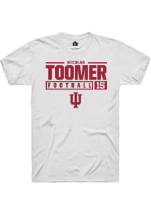 Nicolas Toomer  Indiana Hoosiers White Rally NIL Stacked Box Short Sleeve T Shirt