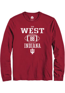 Sam West  Indiana Hoosiers Red Rally NIL Sport Icon Long Sleeve T Shirt