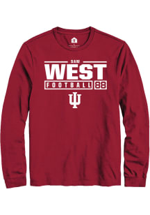 Sam West  Indiana Hoosiers Red Rally NIL Stacked Box Long Sleeve T Shirt