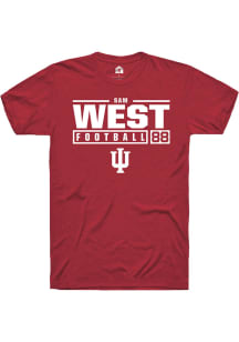 Sam West  Indiana Hoosiers Red Rally NIL Stacked Box Short Sleeve T Shirt