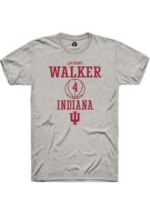 Anthony Walker  Indiana Hoosiers Ash Rally NIL Sport Icon Short Sleeve T Shirt