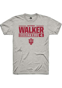 Anthony Walker  Indiana Hoosiers Ash Rally NIL Stacked Box Short Sleeve T Shirt