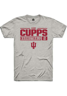 Gabe Cupps  Indiana Hoosiers Ash Rally NIL Stacked Box Short Sleeve T Shirt