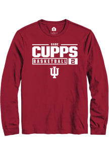 Gabe Cupps  Indiana Hoosiers Red Rally NIL Stacked Box Long Sleeve T Shirt