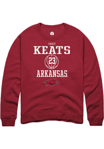 Carly Keats  Rally Arkansas Razorbacks Mens Red NIL Sport Icon Long Sleeve Crew Sweatshirt
